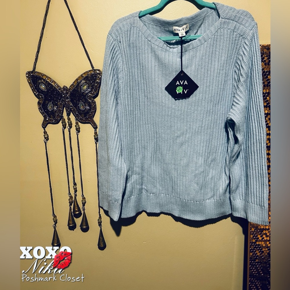 Ava & Viv Light Blue Women's Sweater